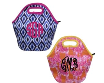 Monogrammed Neoprene Lunch Tote: Personalized Lunch Bag