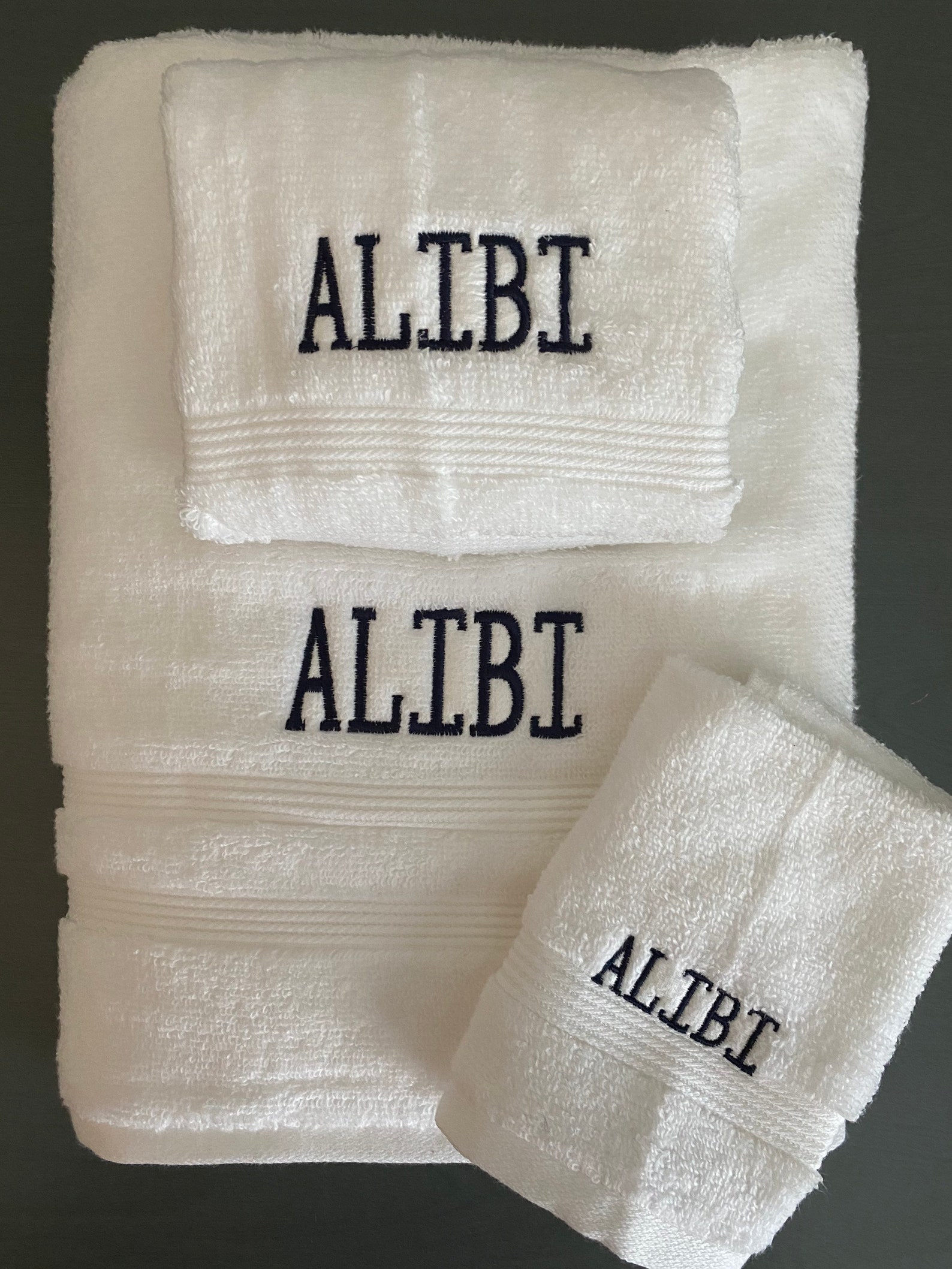 Monogrammed Bath Towel Set Monogrammed 3 Piece Towel Set Etsy