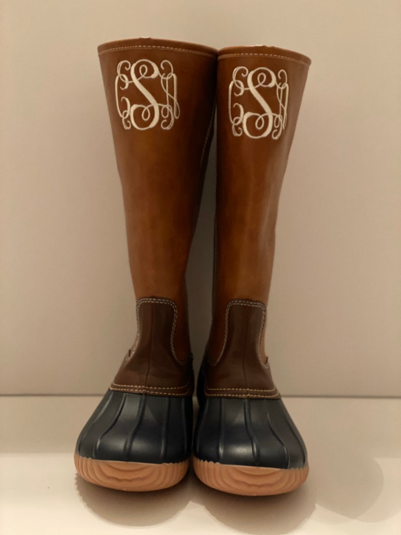 Ladies Personalized Duck Boots Monogrammed Tall Duck Boots Etsy