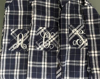 Monogrammed Flannel Shirt: Personalized Plaid Button-Down