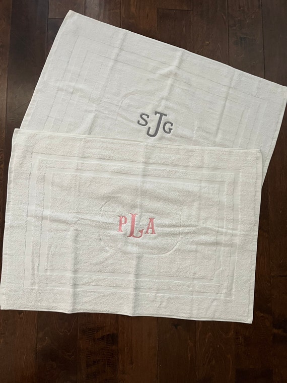Monogrammed Floor Towel - Custom Floor Mat - Monogrammed Floor Mat- Embroidered Bath Mat - Custom Bath Mat