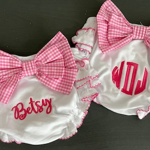 Monogram Seersucker Diaper Covers/ Unisex Diaper Cover/ Seersucker Bloomers
