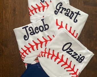 Monogrammed Baseball Beach Towel: Personalized Team Gifts