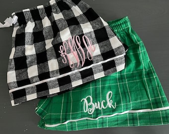 Monogram Pajama Shorts - Custom Pajama Shorts - Personalized Shorts - Custom Team Shorts