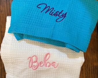 Monogrammed Spa Wrap, Personalized Spa Wrap - Custom Wrap - Personalized Gift