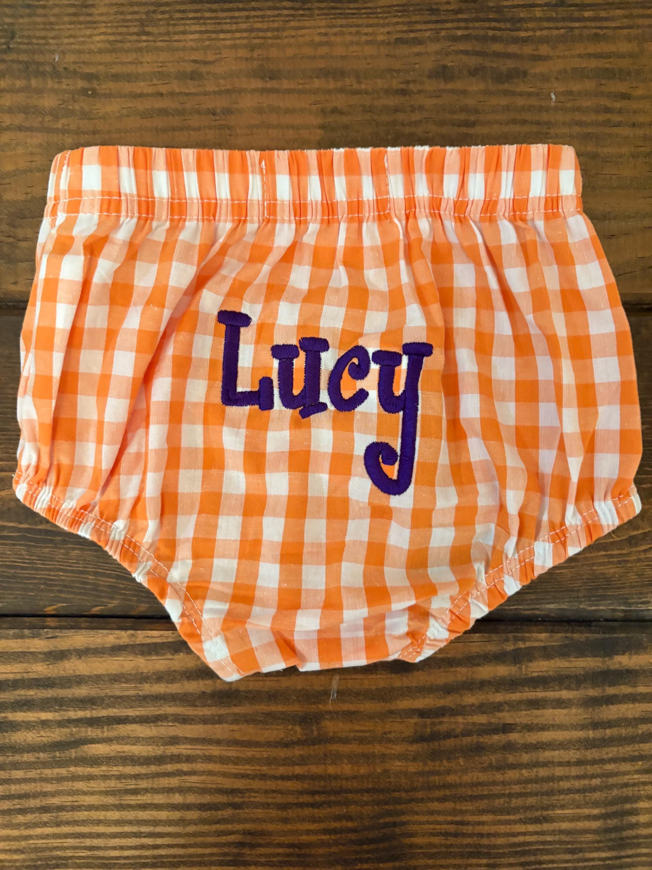 Custom Gingham Diaper Cover: Personalized Baby Bloomers