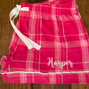 Monogrammed Plaid  Pajama Shorts / Custom Plaid Pajamas/  Personalized Plaid Pajama Shorts/ Team Pajamas