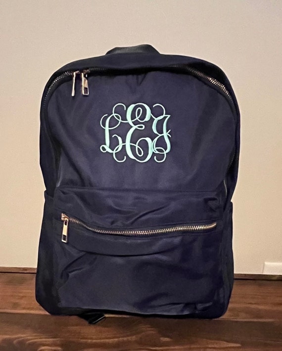 Monogrammed Nylon Backpack – Personalized Initial Bookbag - Etsy display picture 1