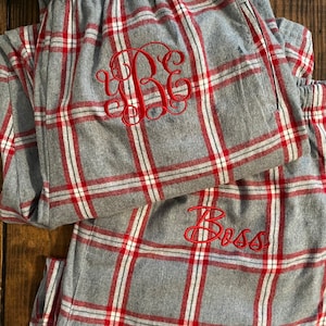 Plaid  Pajama Pants, Monogram Pajama Pants, Plaid Pajama,Team Pajama Pants, Plaid Pajama Pants