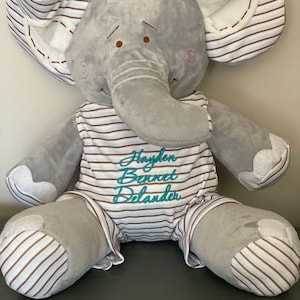 Personalized Plush Stuffed Animal / Monogrammed Plush Stuffed Animal / Plush Elephant / Plush Stuffed Animals