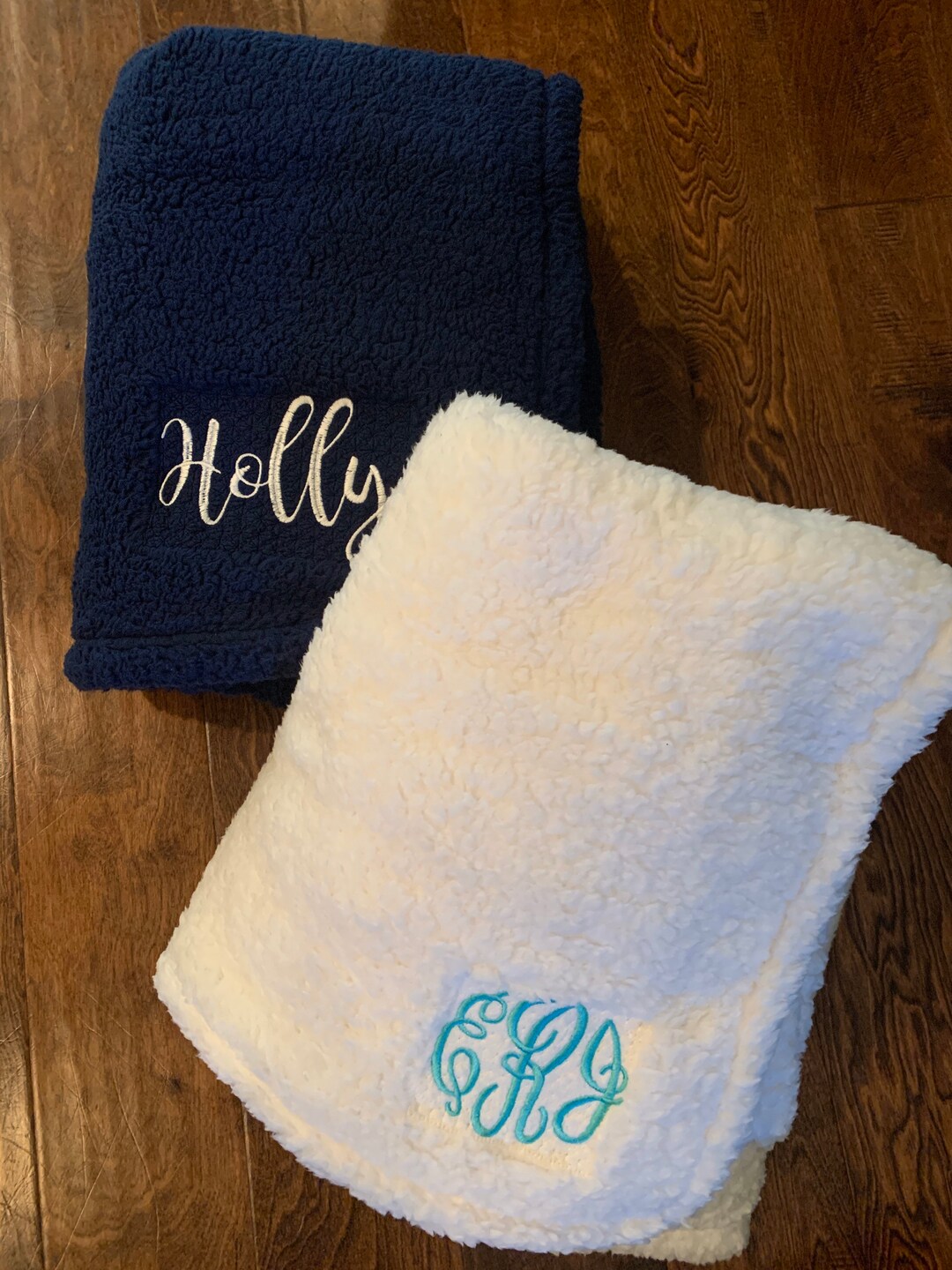 Personalized Sherpa Throw Blanket/ Monogrammed Sherpa Blanket / Custom