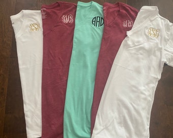Monogrammed V-Neck Tee: Personalized V-Neck T-Shirt - Custom V-Neck Shirt
