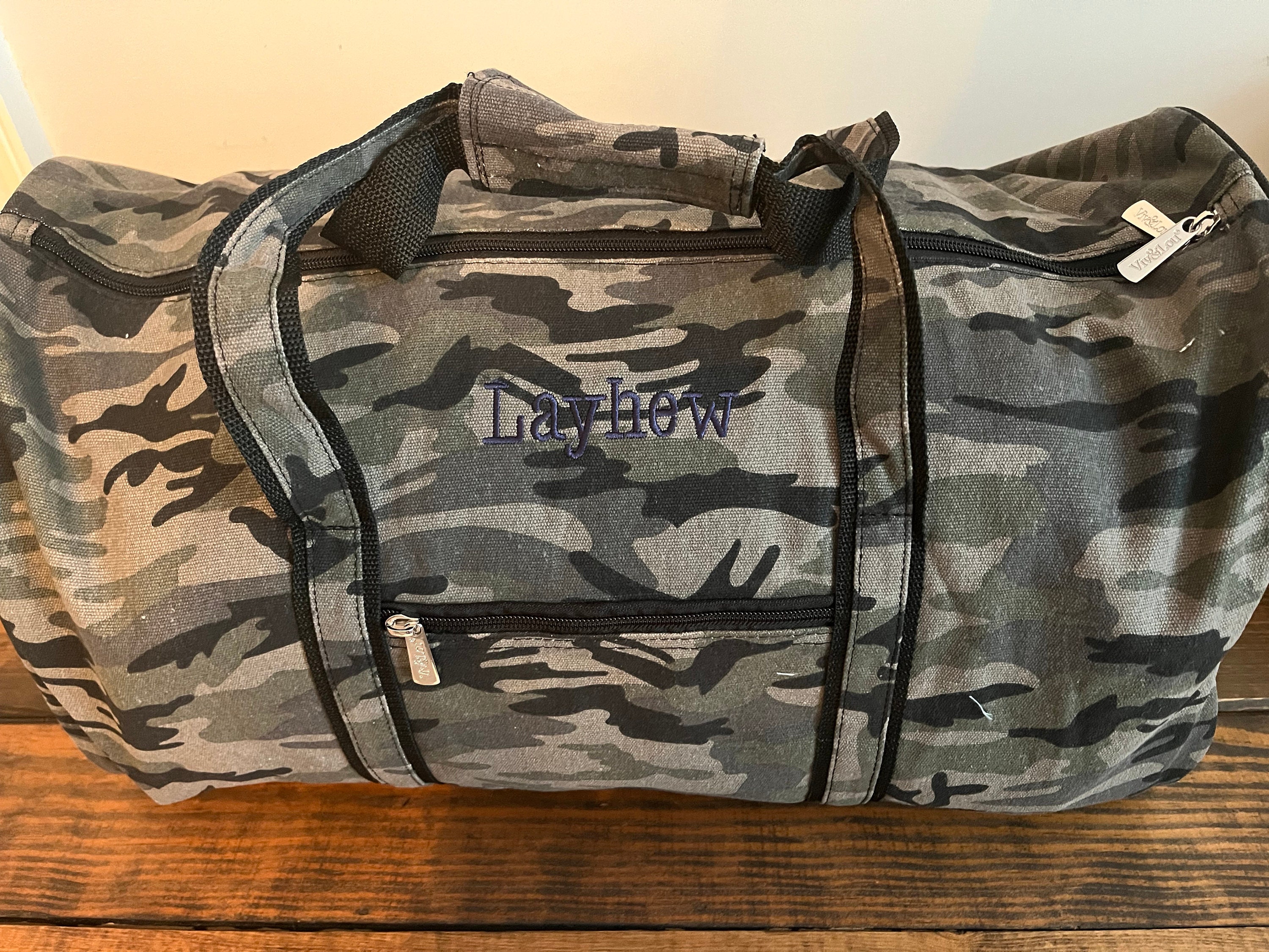 Camouflage Gray Travel Duffle Bag for Men Women