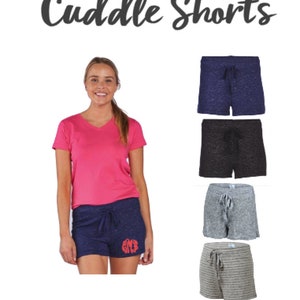 Monogrammed Cuddle Shorts - Monogram  Shorts - Monogram Practice Shorts - Monogrammed Team Shorts