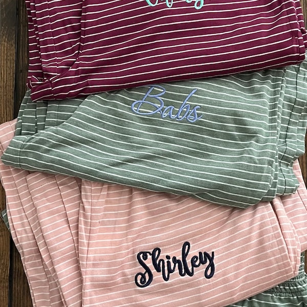 Personalized Pajama Pants, Monogrammed Pajama Pants,Monogrammed Lounge Pants, Stripe Pajama Pants, Wide Leg Lounge Pants, Lounge Pant, Pants