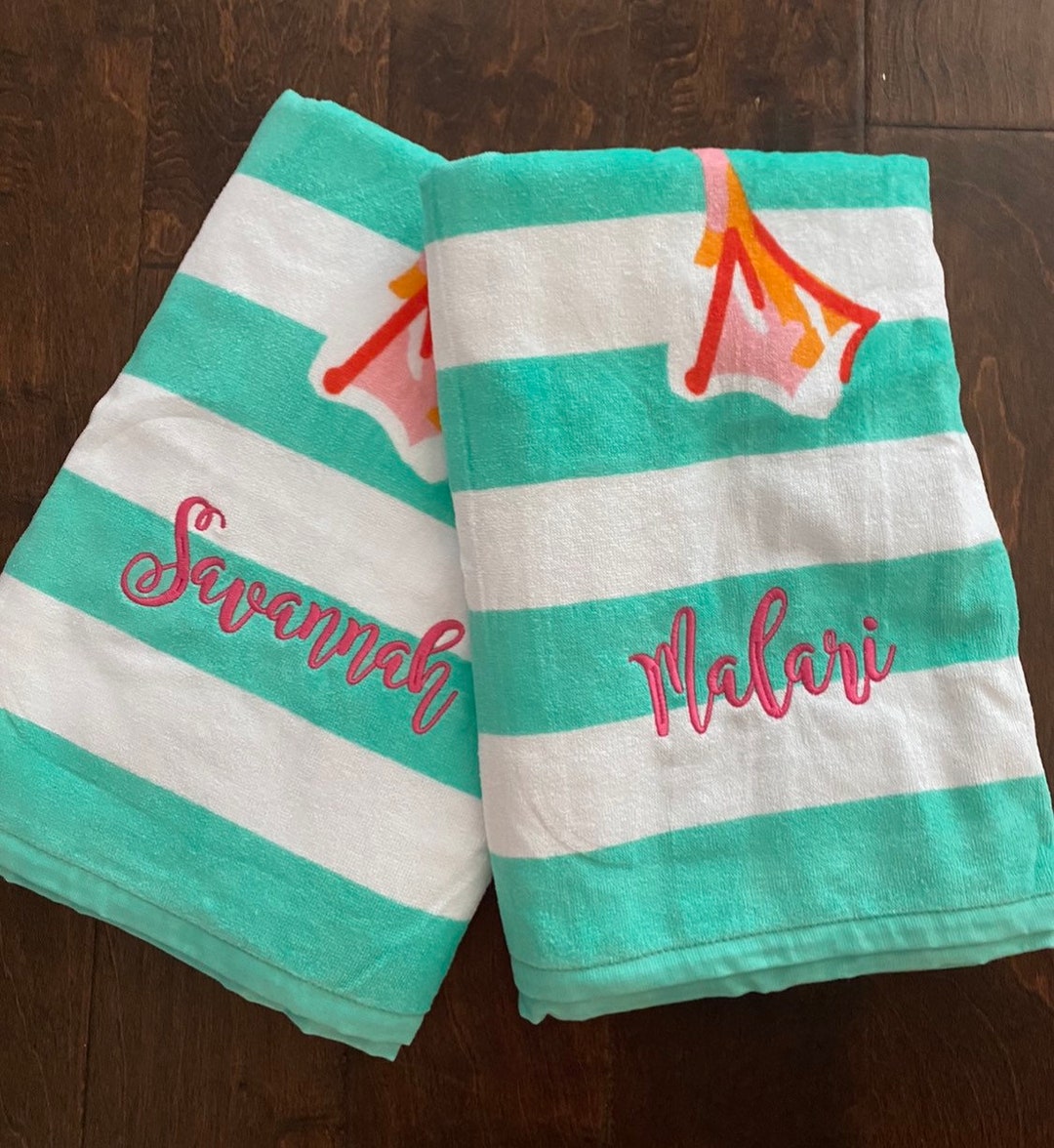 Custom Beach Towels Personalized Summer Towels Monogrammed Vacation