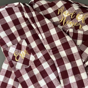 Monogrammed Plaid Flannel Shirt: Personalized Cotton Button-Down
