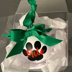 Personalized Paw Print Ornament- Dog Christmas Tree Oranament - Pet Ornament - Christmas Ornament - Personalized Ornament- Ornament