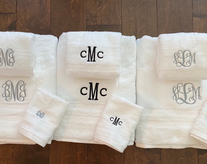 Monogrammed Bath Towel Set,Monogram 3 Piece Towel Set, Monogram Towel Set, Custom Towel Set, Personalized Bath Towel Sets, Monogram Bath Set