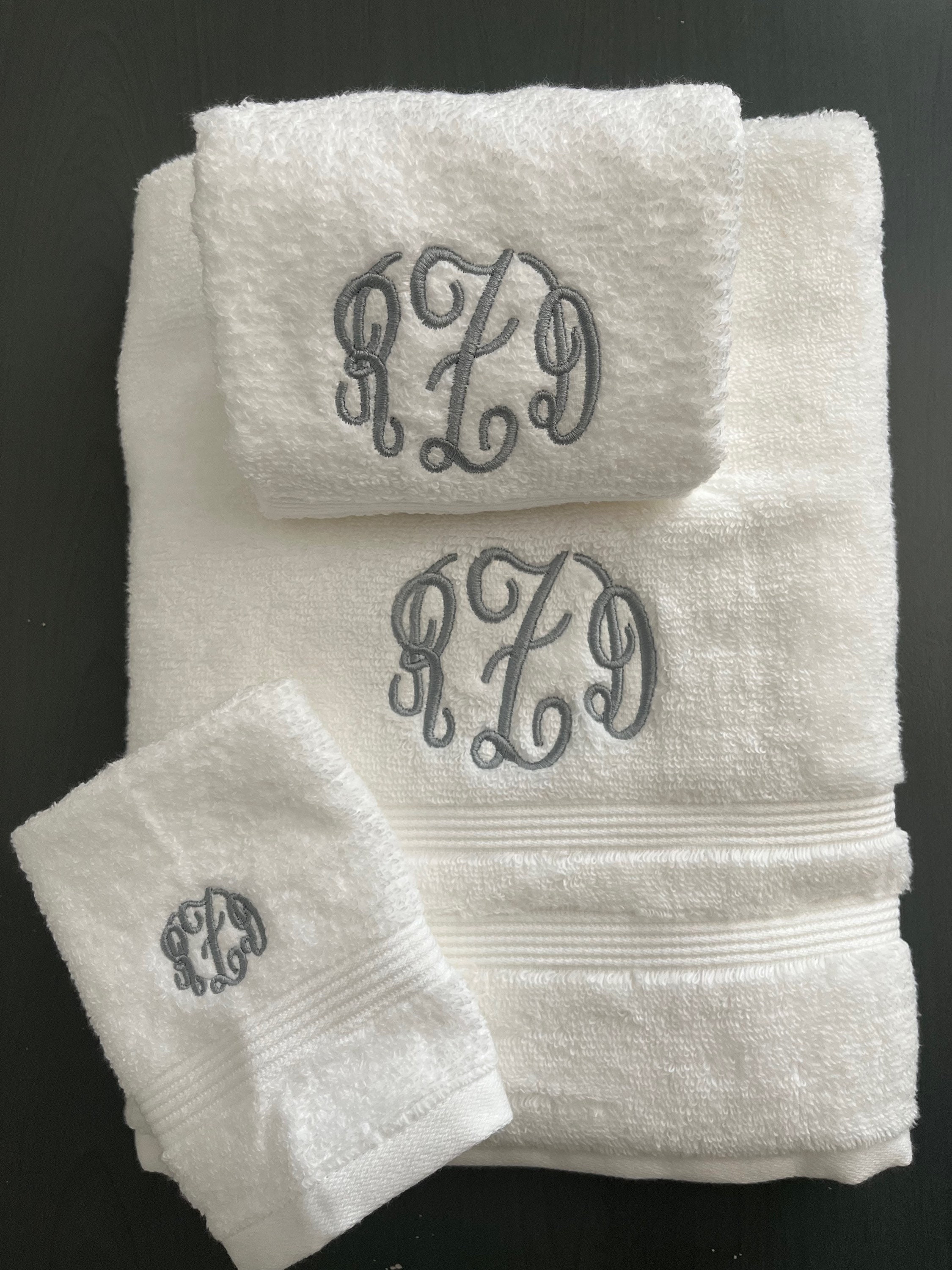 Personalized Monkey Love Embroidered Logo Bath Towel 3 Piece Set Brand New 