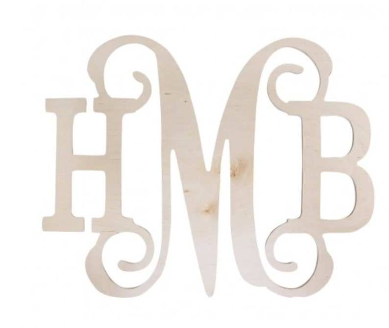 Wood Monogram Wall Art Personalized Wood Initials Monogram Etsy