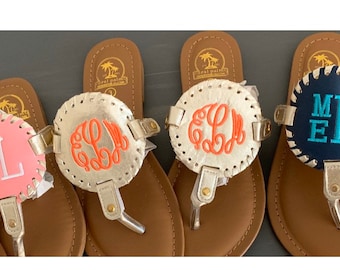 Girls Personalized Medallion Sandals/ Medallion Sandals/ Girls Monogrammed Medallion Sandals/ Girls Sandals