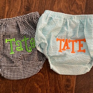 Custom Gingham Diaper Cover: Personalized Baby Bloomers