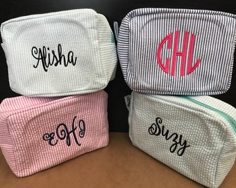 Bolsas de cosméticos de sirsaca con monograma - Bolsa de maquillaje de sirsaca personalizada - Bolsas de cosméticos de sirsaca