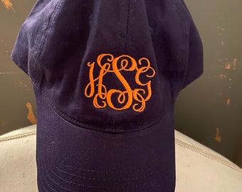 Monogrammed Cotton Baseball Cap - Personalized Initial Hat