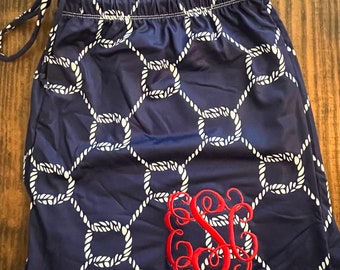 Monogram Ladies PJ Ruffle Sleep Shorts pajamas boxers pjs monogrammed