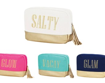 Monogrammed Cosmetic Bag -Custom Travel Bag - Personalized Make Up Bag