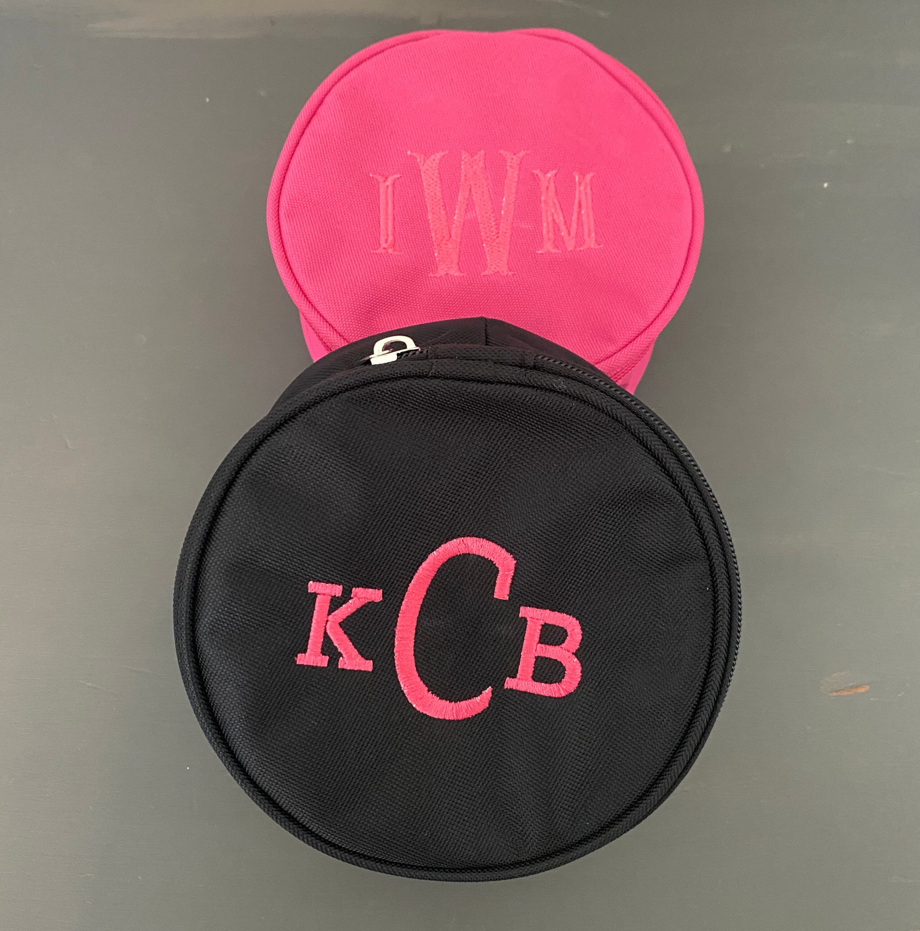 Monogram Case Monogrammed Jewelry Case - Monogram Jewelry Round - Monogrammed Travel ...