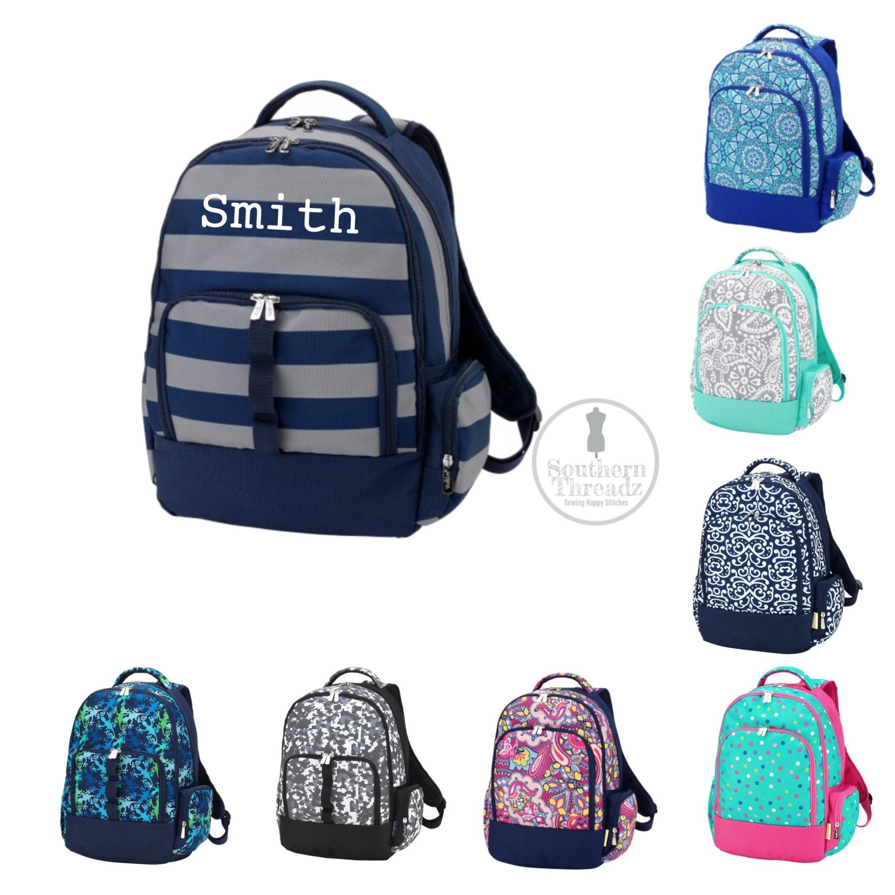 Monogrammed Backpack Back to School Custom Backpacks and | Etsy