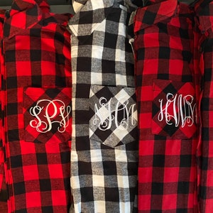 Monogrammed Flannel Shirt - Custom Flannel Shirt - Personalized Flannel Shirt