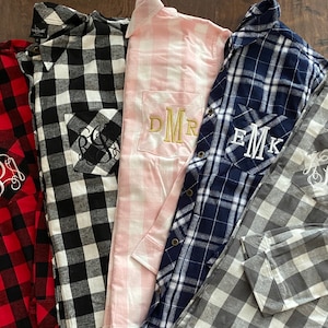 Monogrammed Flannel Shirt - Custom Flannel Shirt - Personalized Flannel Shirt