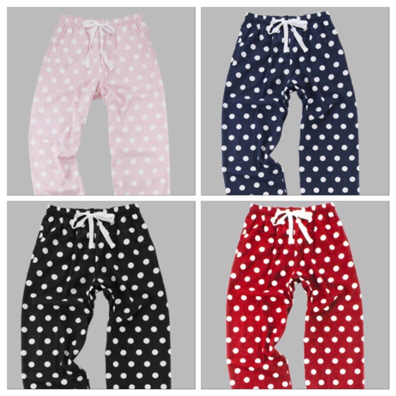 Personalized Pajama Pants / Monogram Polka Dot Pajama Pants / Etsy