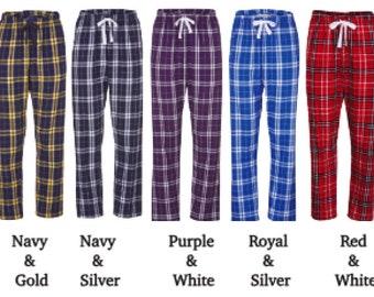 Monogrammed Plaid  Pajama Pants / Monogram Pajama Pants /  Plaid Pajama / Team Pajama Pants