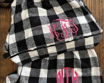 Personalized Plaid Pajama Shorts - Custom Pajama Shorts - Monogrammed Pajama Shorts - Custom Team Shorts