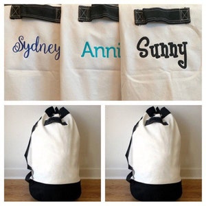 Monogrammed Canvas Laundry Bags - Custom Canvas Laundry Bag - Canvas Laundry Bag