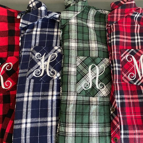 Monogrammed Flannel Shirt Custom 