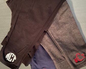 Personalized Cotton Spandex Leggings: Custom Monogrammed Workout Pants
