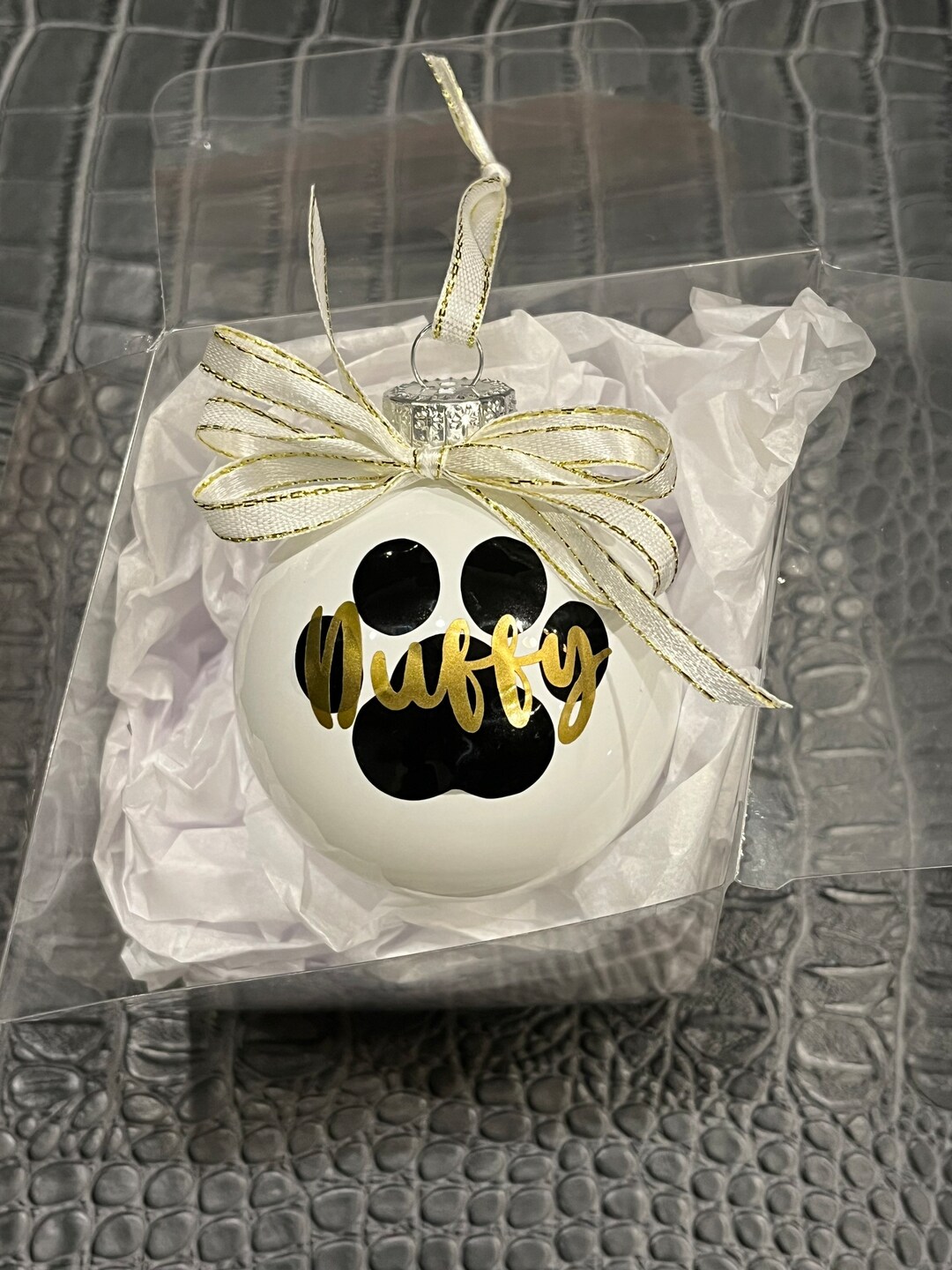 Personalized Paw Print Christmas Ornament: Pet Memorial Ornament - Etsy
