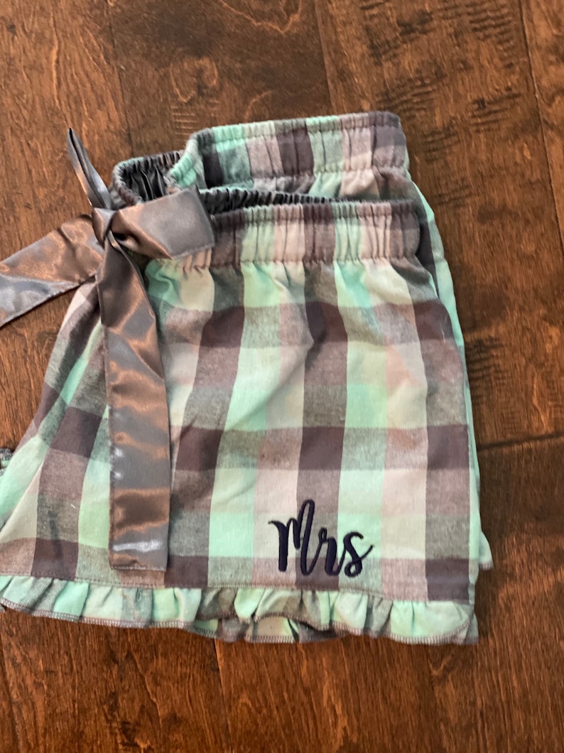 Monogrammed Pajama Shorts / Monogrammed Ruffled Hem Boxers Etsy