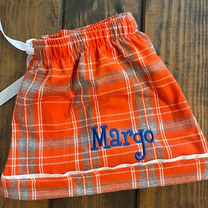 Monogrammed Pajama Shorts- Plaid Pajama Shorts- Monogram Pajamas