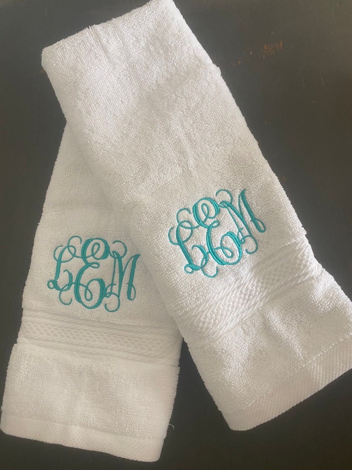Hand Towels/ Fingertip Towels/ Monogrammed Hand Towel Set/ Etsy