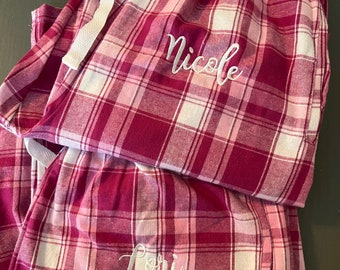 Pantalones de pijama con monograma - Pantalones de pijama personalizados - Pantalones de pijama personalizados - Pantalones de pijama familiares - Pantalones de pijama de equipo