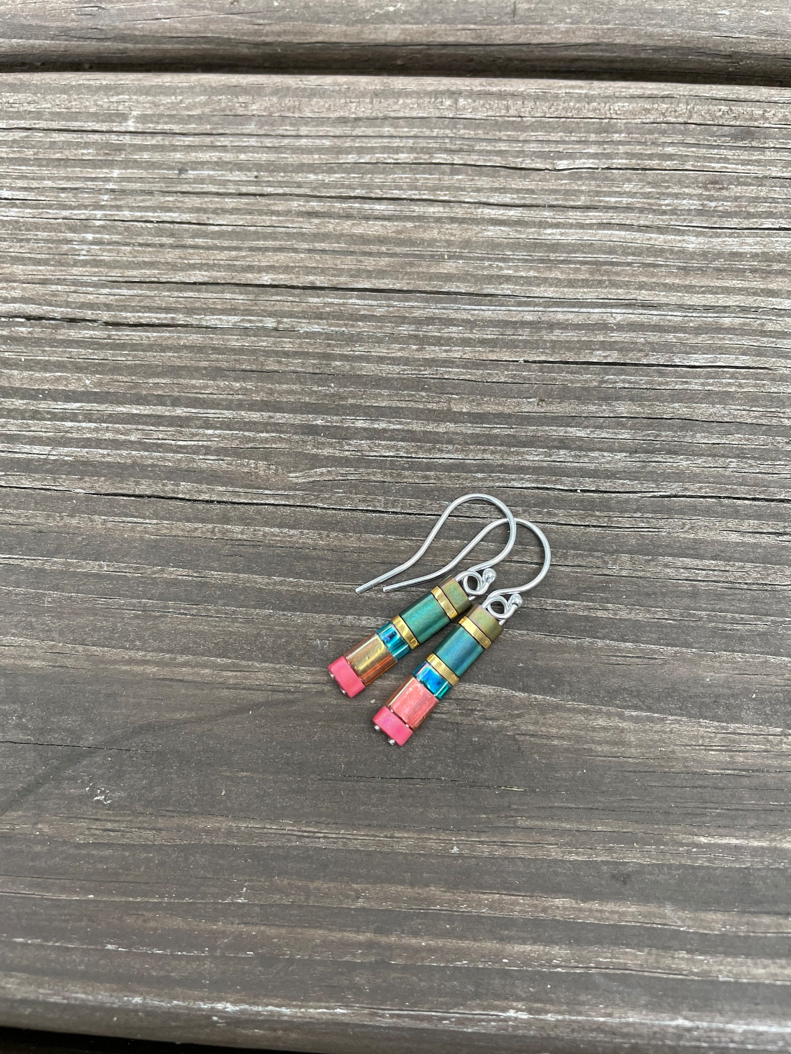 MINI Colorful Tila Bead Earrings Miyuki Glass Square Etsy