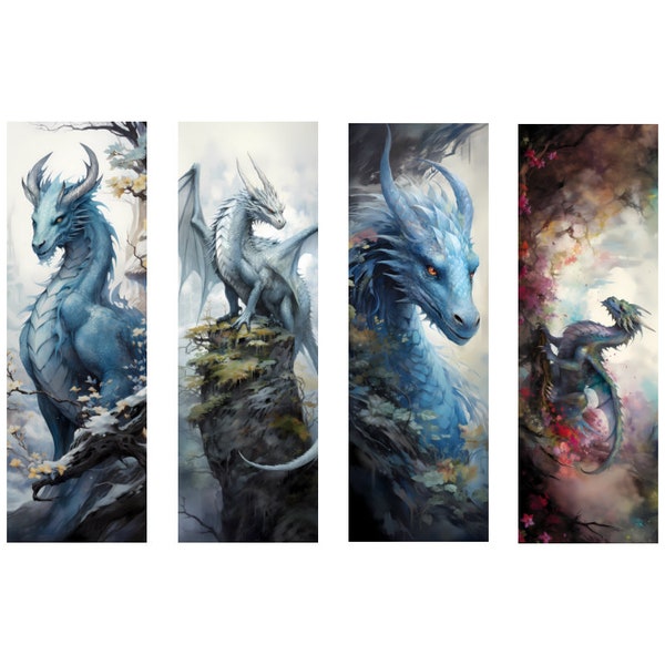 Watercolor Dragon Bookmarks