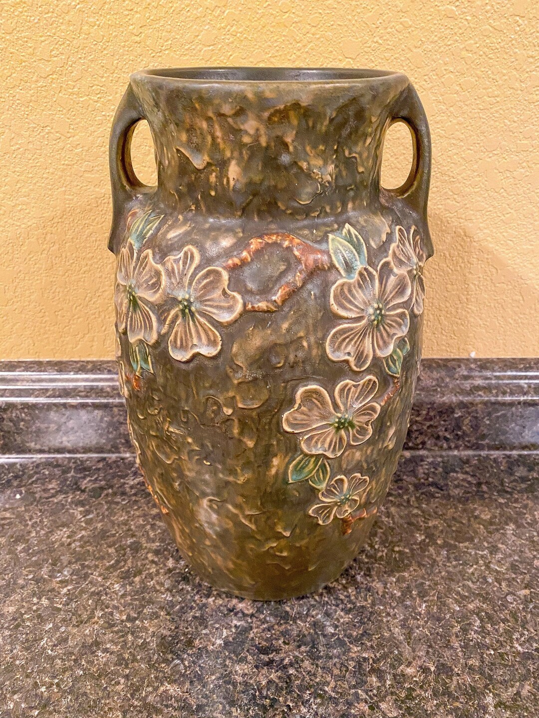 Roseville Dogwood 12 1/4 Massive Vase Etsy