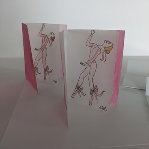 Mini Ballerina Dancer Tarjeta y sobre